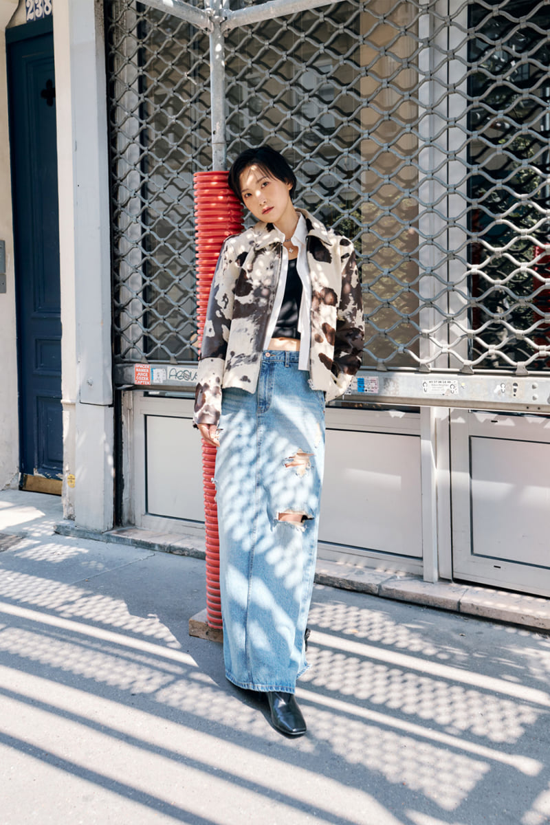 Project Wave - Korean Women Fashion - #momslook - Damange Maxi Denim Skirt - 4