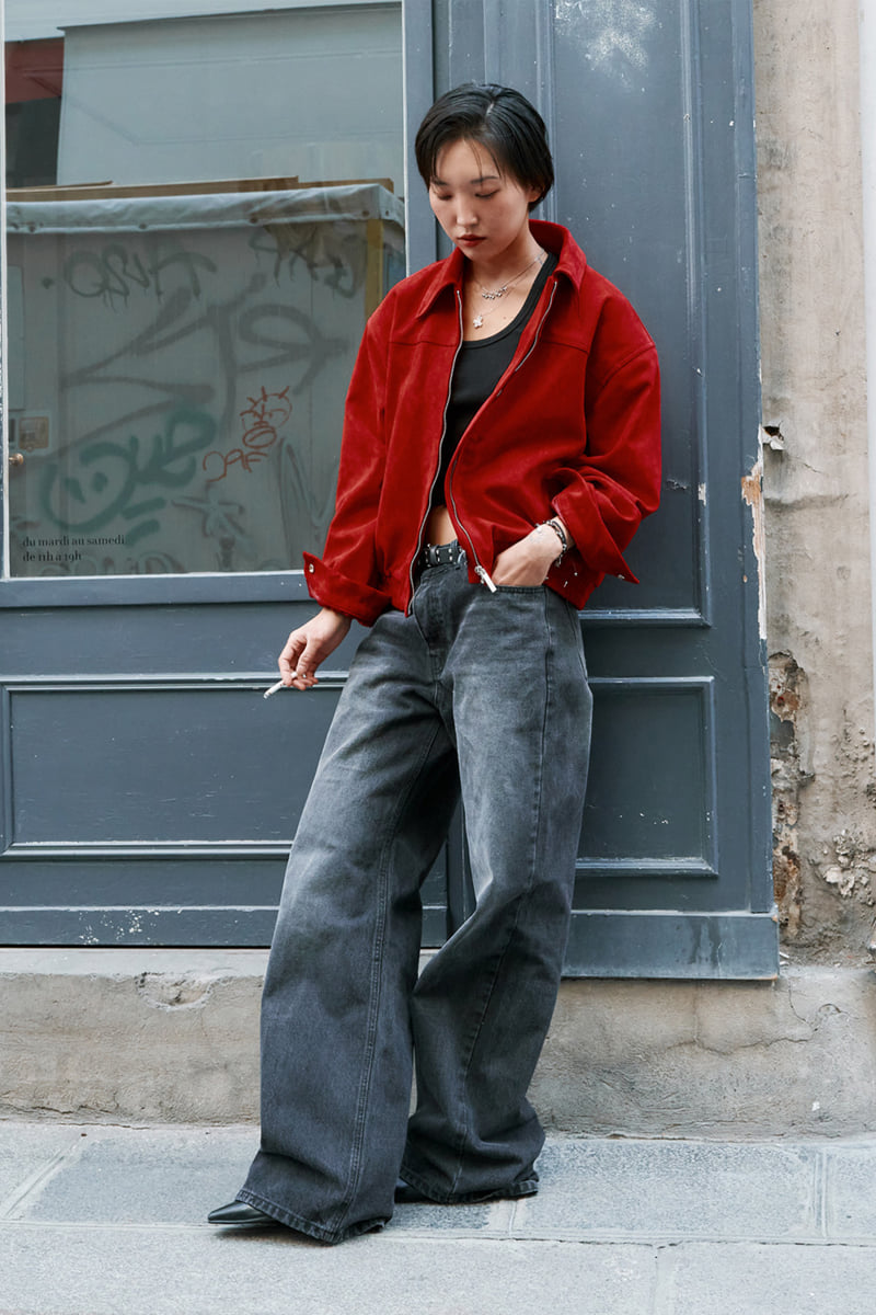 Project Wave - Korean Women Fashion - #womensfashion - Suede Zip-up Blouson - 2