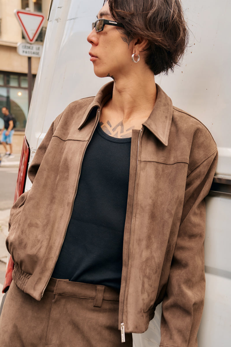 Project Wave - Korean Women Fashion - #womensfashion - Suede Zip-up Blouson - 8