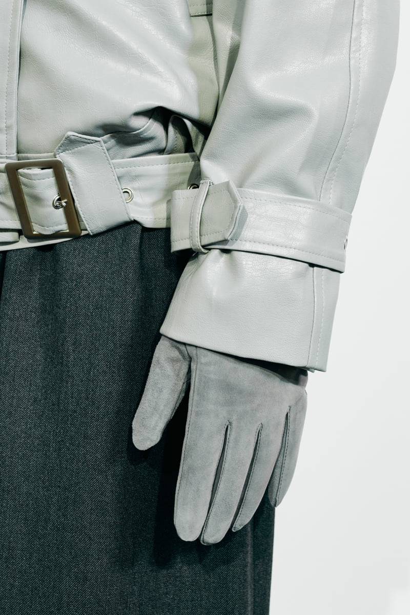 Project Wave - Korean Women Fashion - #womensfashion - Petal Half Leather Trench Coat - 8