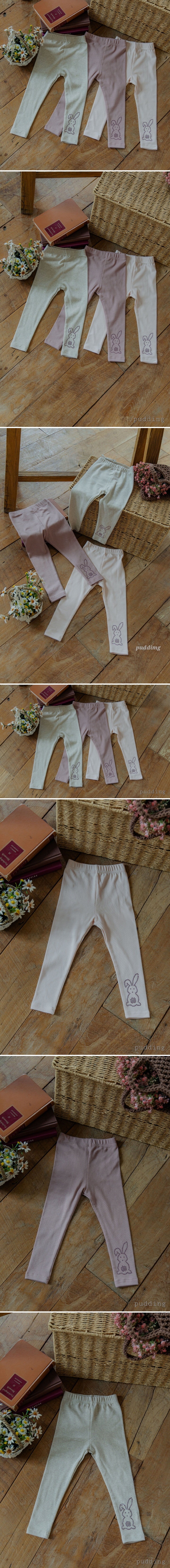Pudding - Korean Children Fashion - #childofig - Autumn Rabbit Leggings - 2
