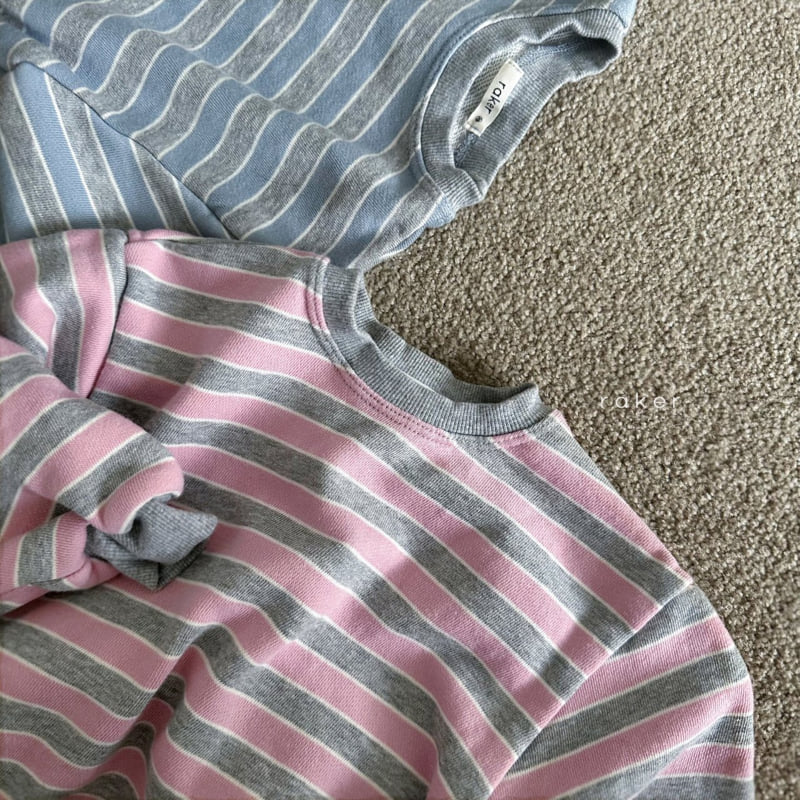 Raker - Korean Children Fashion - #childrensboutique - Macaron Stripe Sweatshirt - 3