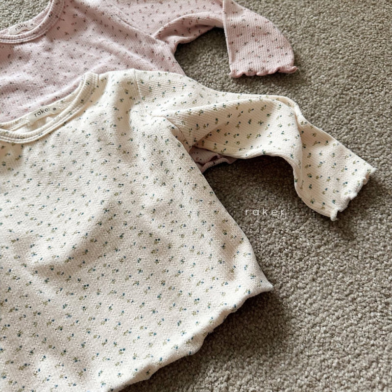 Raker - Korean Children Fashion - #childrensboutique - Lisa Floral Ribbed Tee