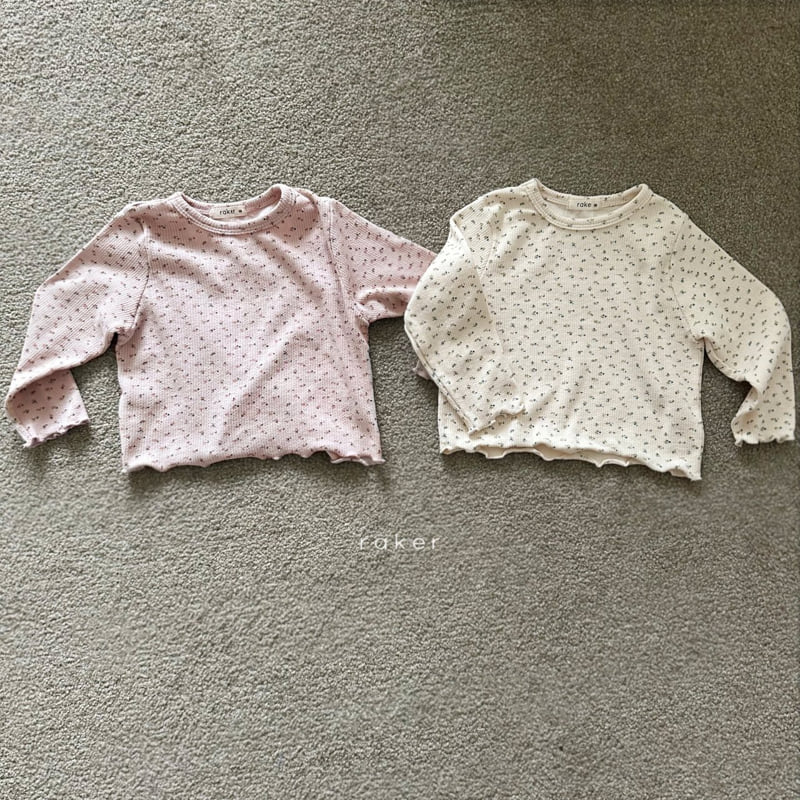 Raker - Korean Children Fashion - #designkidswear - Lisa Floral Ribbed Tee - 2