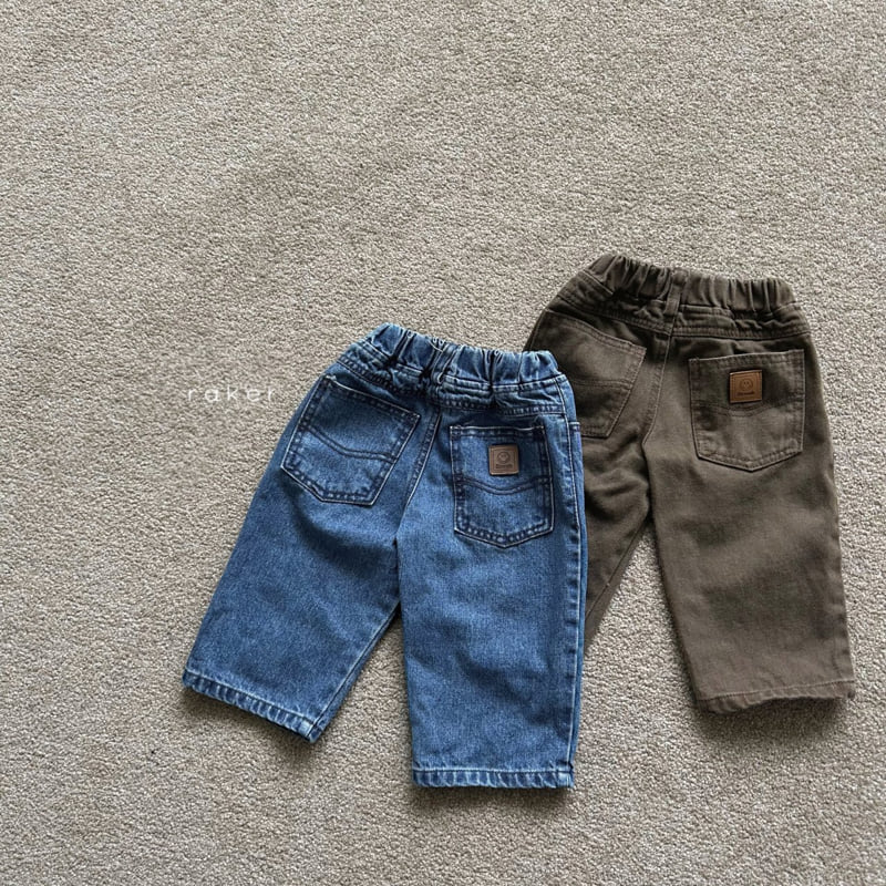 Raker - Korean Children Fashion - #discoveringself - Smile Tag Straight Pants - 6