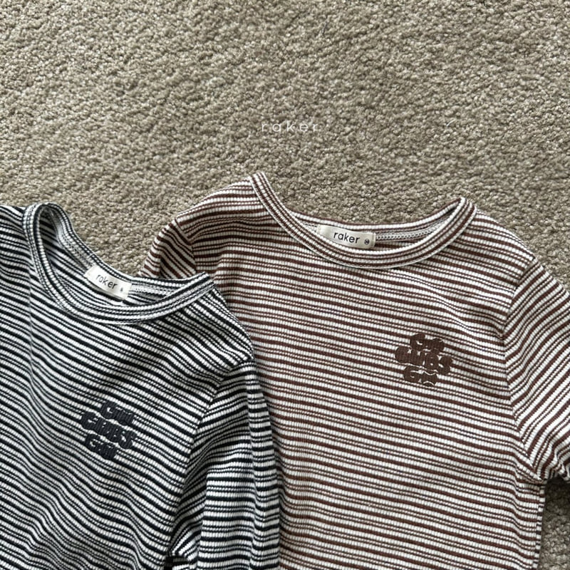 Raker - Korean Children Fashion - #designkidswear - Go Go Stripe Ribbed Tee - 4