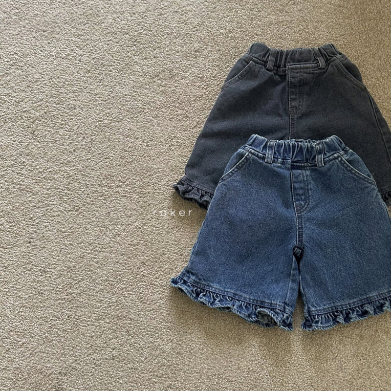 Raker - Korean Children Fashion - #kidsshorts - Frill Wide Pants