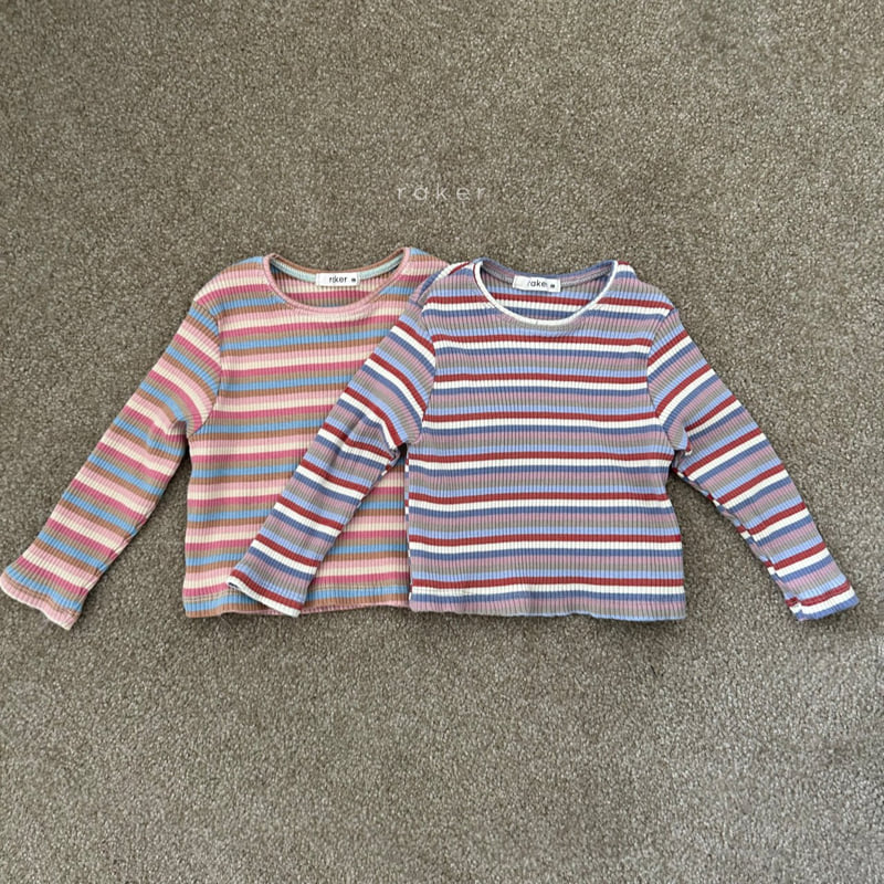 Raker - Korean Children Fashion - #kidsshorts - Rainbow Ribbed Tee