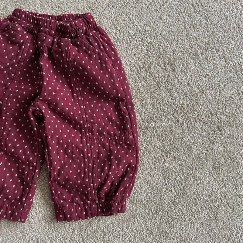 Raker - Korean Children Fashion - #kidzfashiontrend - Dot Elastic Band Pants - 2