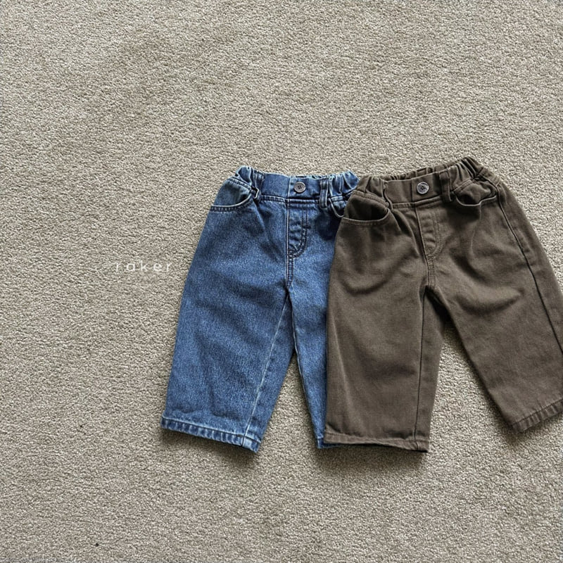 Raker - Korean Children Fashion - #prettylittlegirls - Smile Tag Straight Pants