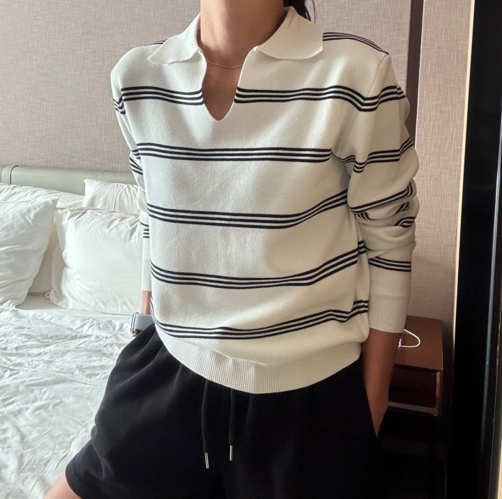 Ripple - Korean Women Fashion - #momslook - Coast Collar Knit Top