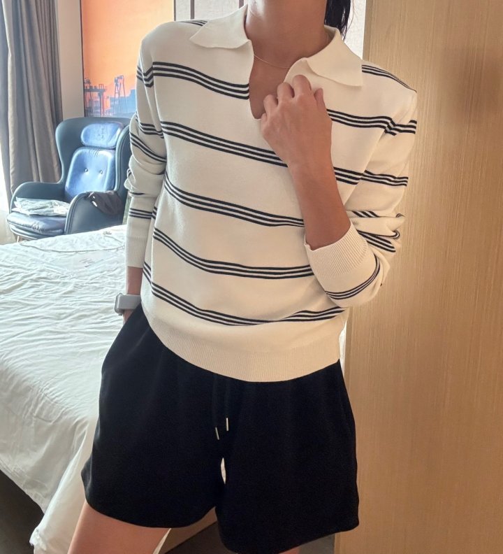 Ripple - Korean Women Fashion - #momslook - Coast Collar Knit Top - 5