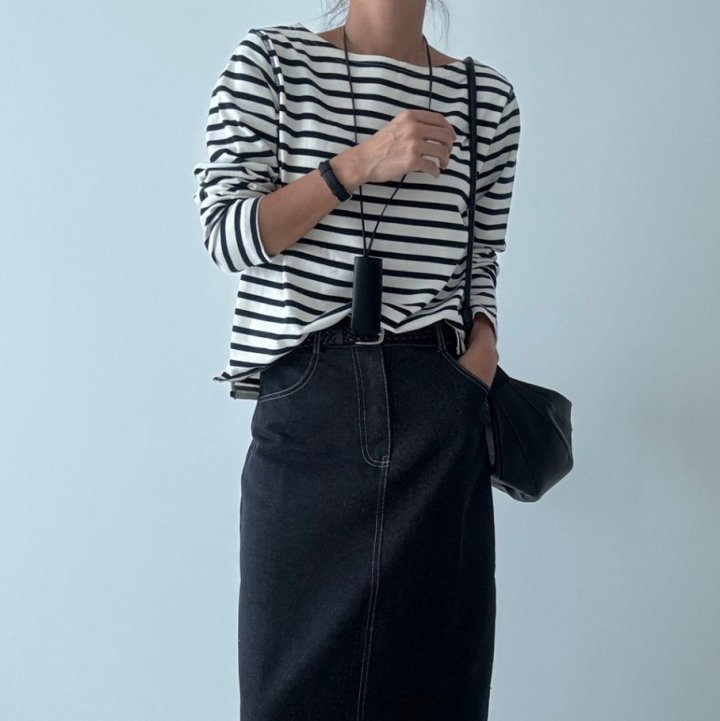 Ripple - Korean Women Fashion - #momslook - Sweet Stripe Tee - 5