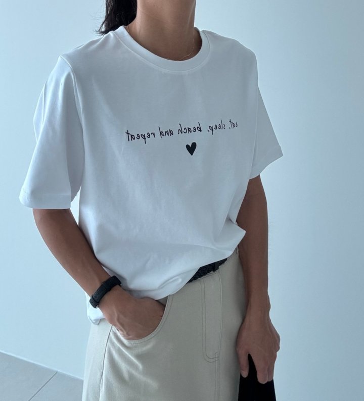 Ripple - Korean Women Fashion - #momslook - Mini Heart Tee