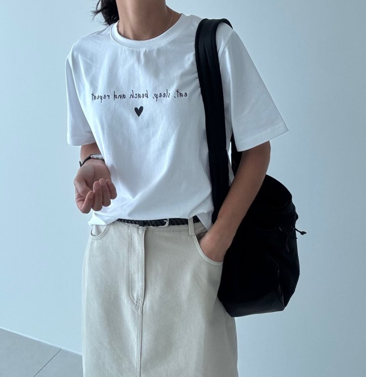 Ripple - Korean Women Fashion - #momslook - Mini Heart Tee - 2