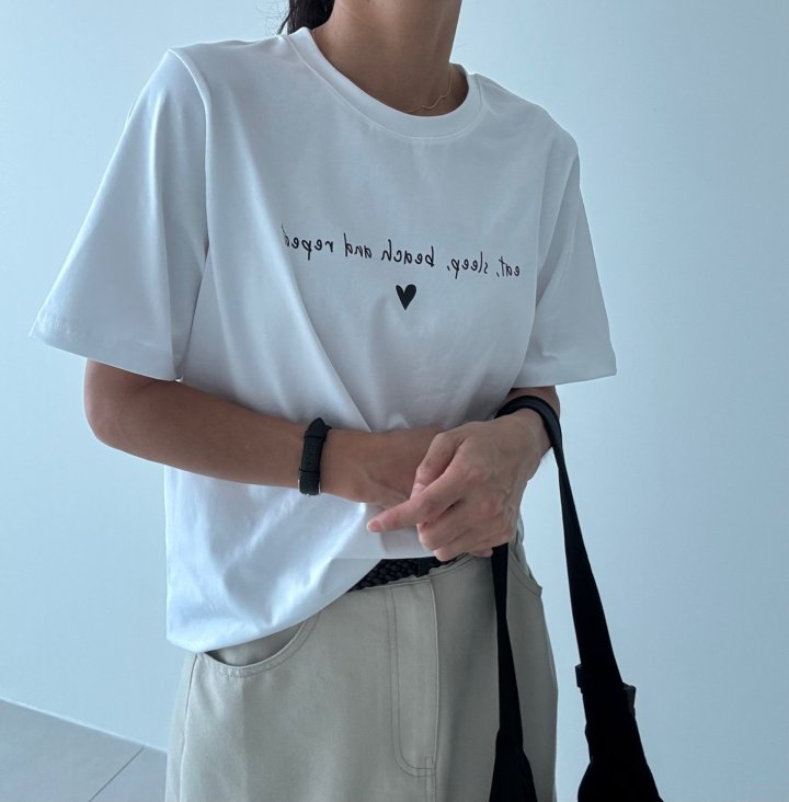 Ripple - Korean Women Fashion - #momslook - Mini Heart Tee - 3