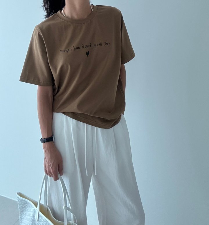 Ripple - Korean Women Fashion - #romanticstyle - Mini Heart Tee - 9