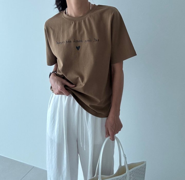 Ripple - Korean Women Fashion - #shopsmall - Mini Heart Tee - 10