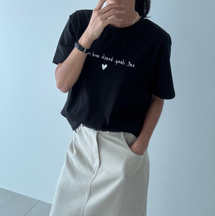 Ripple - Korean Women Fashion - #vintagekidsstyle - Mini Heart Tee - 6