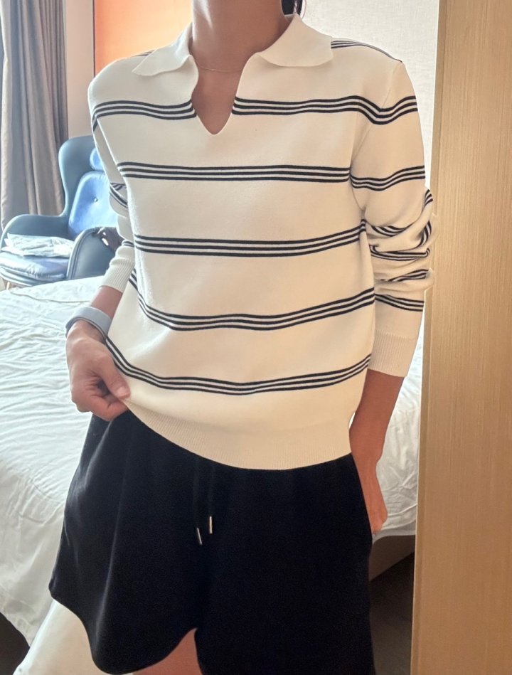 Ripple - Korean Women Fashion - #momslook - Coast Collar Knit Top - 4