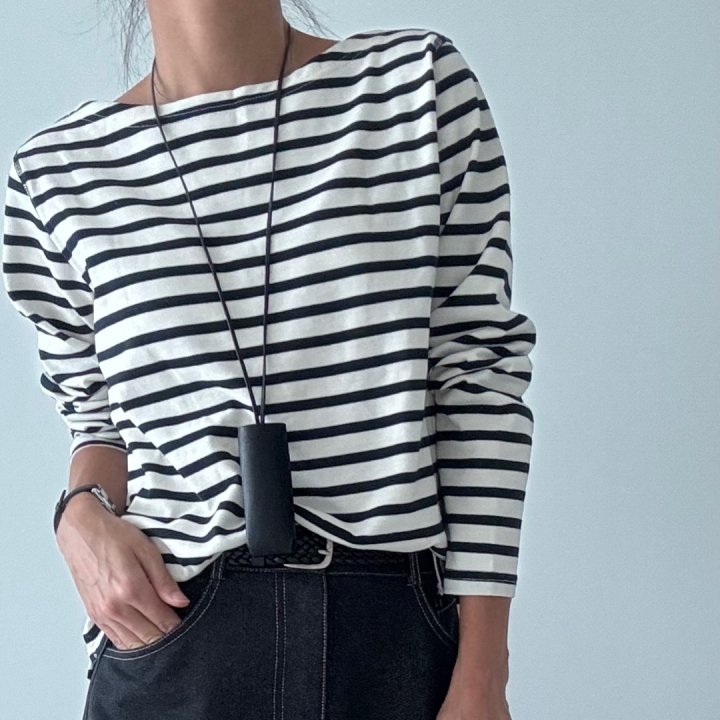 Ripple - Korean Women Fashion - #momslook - Sweet Stripe Tee - 4