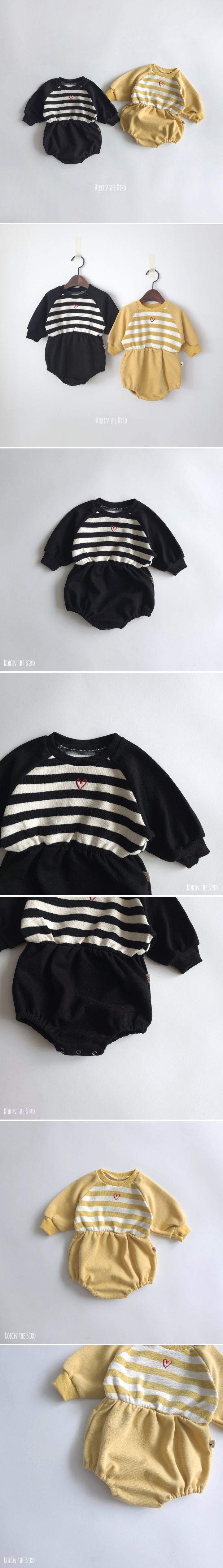 Saerobin - Korean Baby Fashion - #babyclothing - Stripe Raglan Suit