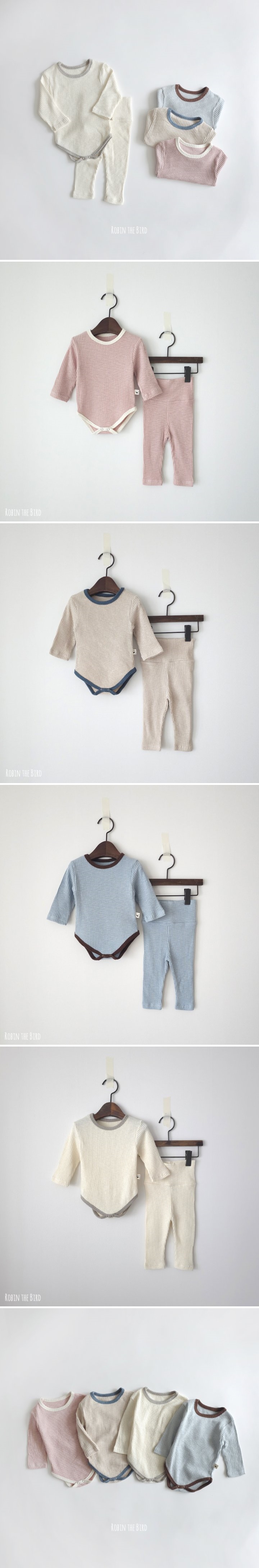 Saerobin - Korean Baby Fashion - #babyfever - Modal Ribbed Bodysuit Set