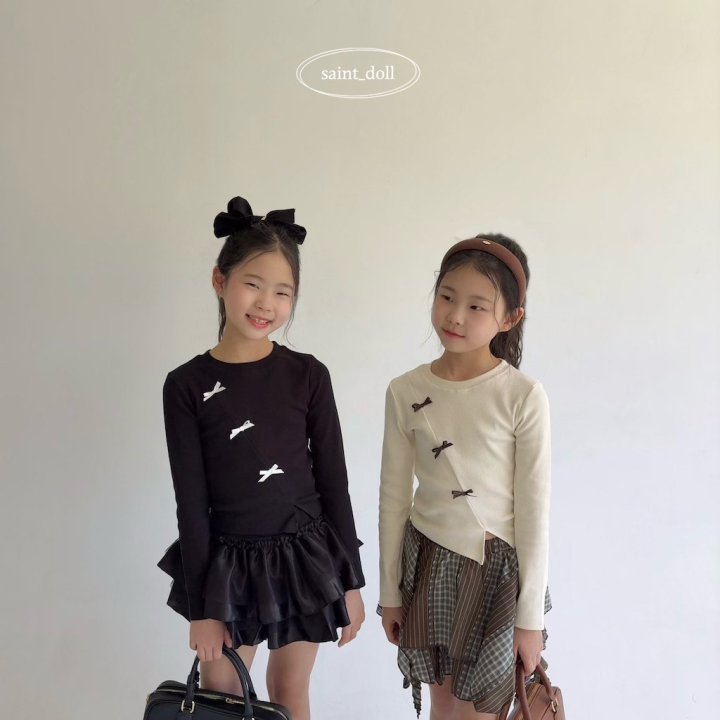 Saint Doll - Korean Children Fashion - #Kfashion4kids - Diagonal Ribbon Tee - 9