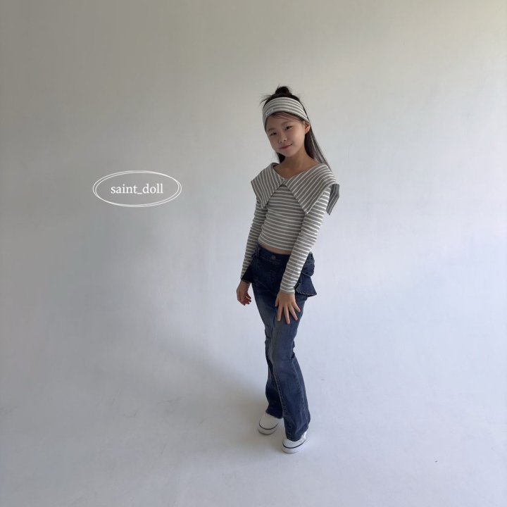 Saint Doll - Korean Children Fashion - #Kfashion4kids - Ruffle Denim Bootcut Pants - 9