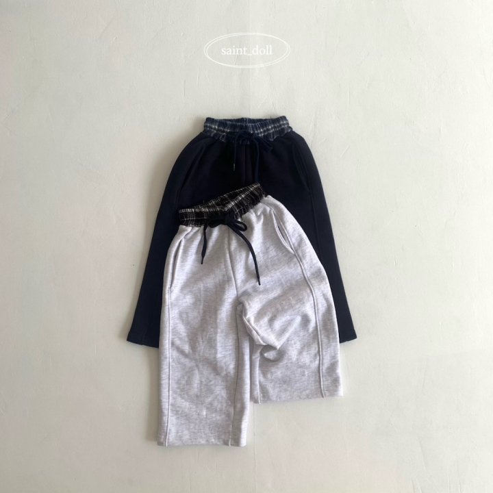 Saint Doll - Korean Children Fashion - #childofig - Obi Check Contrast Pants - 3