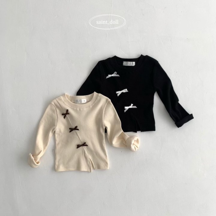 Saint Doll - Korean Children Fashion - #childofig - Diagonal Ribbon Tee