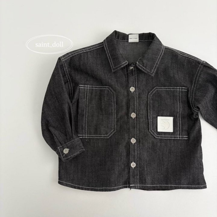 Saint Doll - Korean Children Fashion - #childofig - Boyfriend Denim Shirt - 3