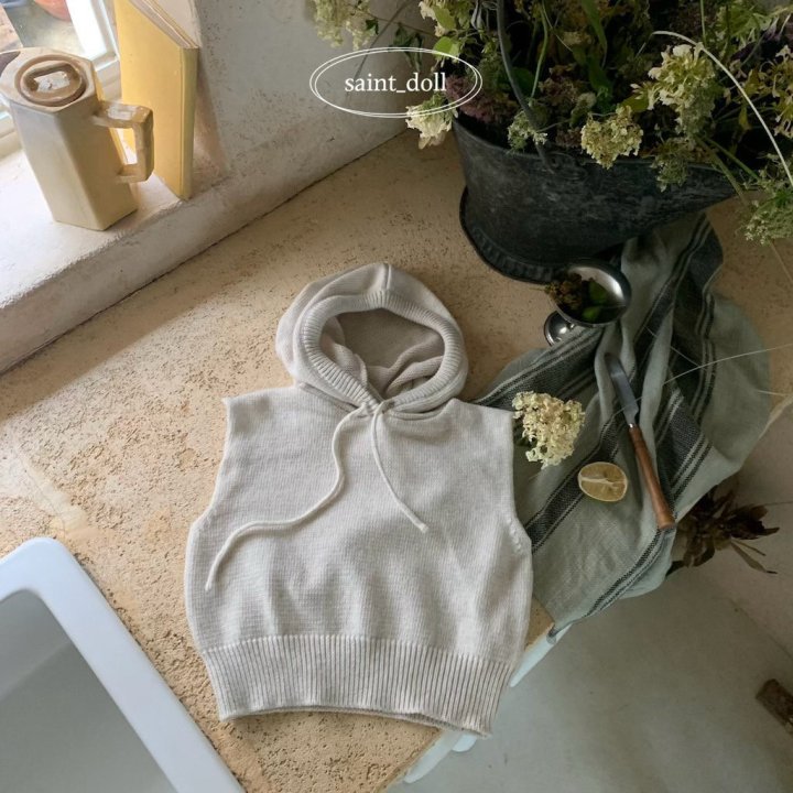 Saint Doll - Korean Children Fashion - #childofig - Hooded Knit Vest - 3
