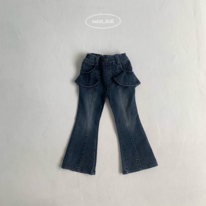 Saint Doll - Korean Children Fashion - #childofig - Ruffle Denim Bootcut Pants