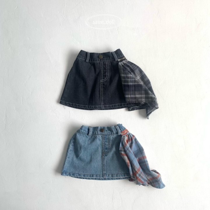 Saint Doll - Korean Children Fashion - #childofig - Check Zipper Skirt