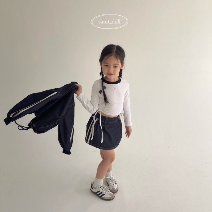 Saint Doll - Korean Children Fashion - #childrensboutique - Denim Tape Skirt - 10
