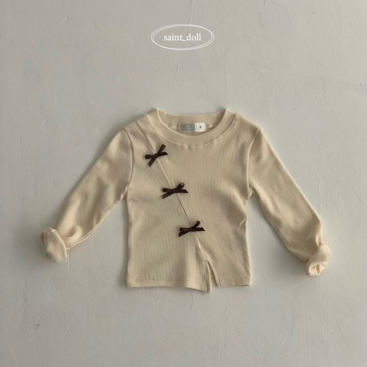 Saint Doll - Korean Children Fashion - #designkidswear - Diagonal Ribbon Tee - 3