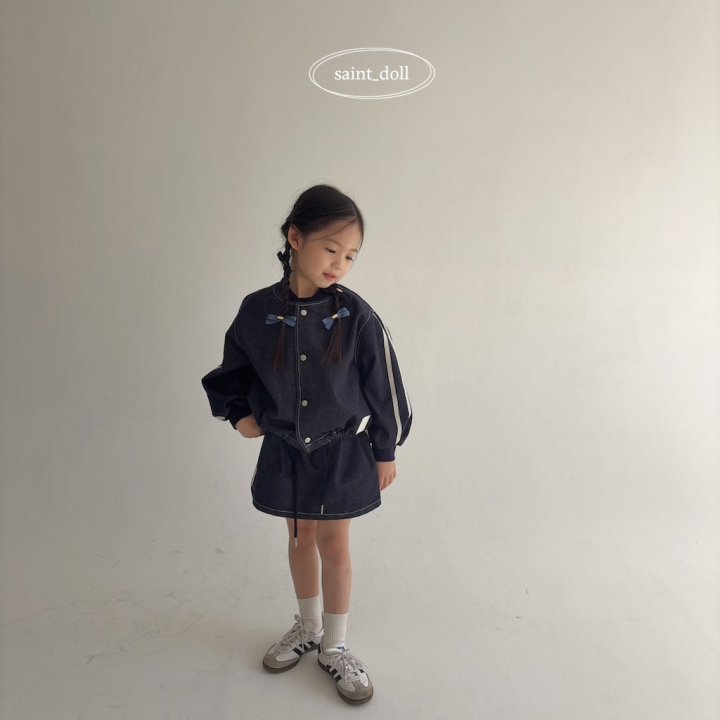Saint Doll - Korean Children Fashion - #designkidswear - Denim Tape Skirt - 11