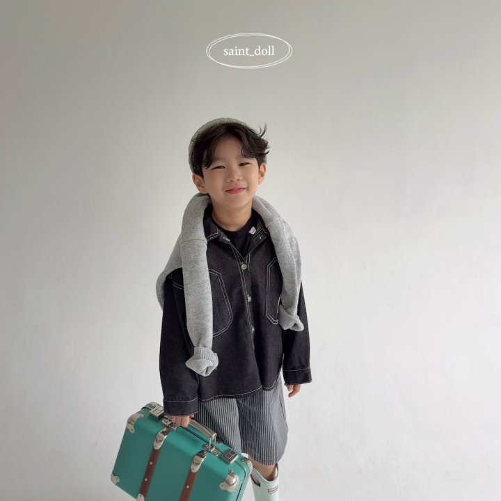 Saint Doll - Korean Children Fashion - #designkidswear - Boyfriend Denim Shirt - 5