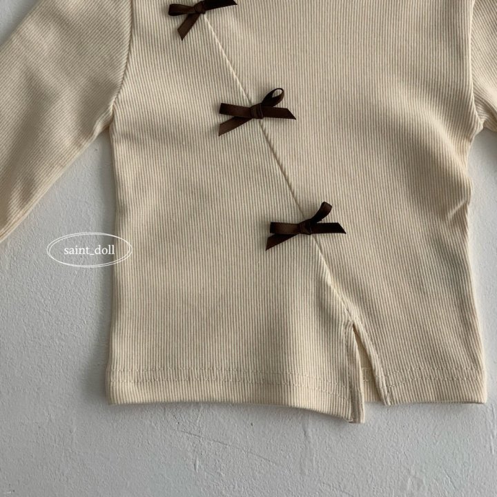 Saint Doll - Korean Children Fashion - #designkidswear - Diagonal Ribbon Tee - 4