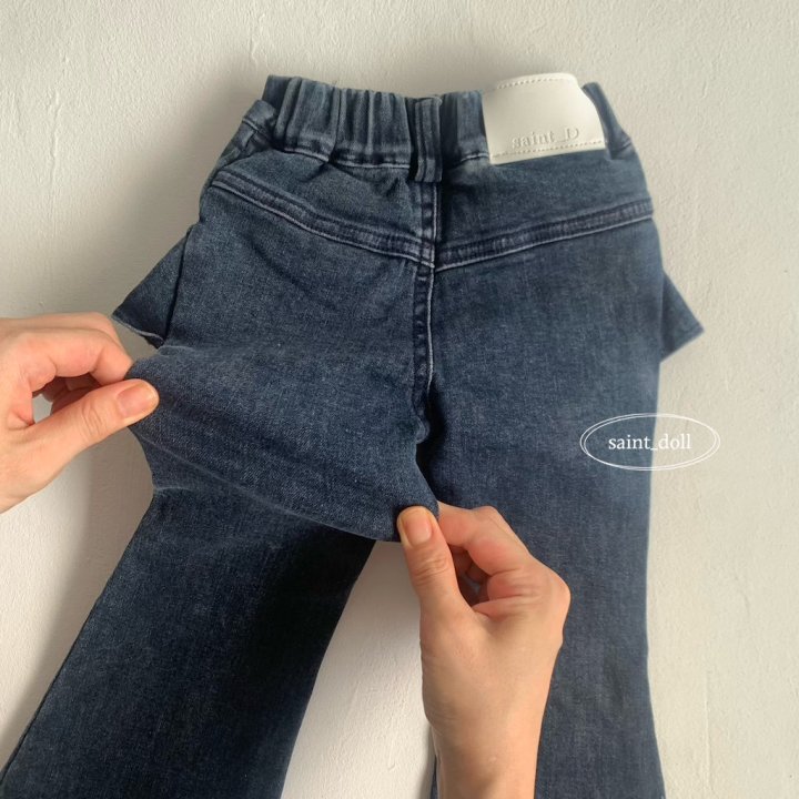 Saint Doll - Korean Children Fashion - #fashionkids - Ruffle Denim Bootcut Pants - 5