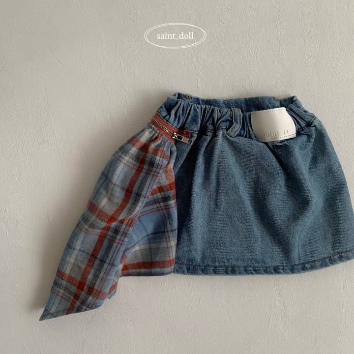 Saint Doll - Korean Children Fashion - #fashionkids - Check Zipper Skirt - 5