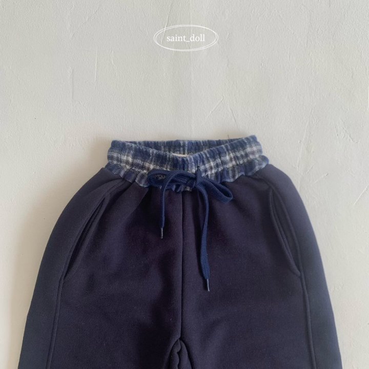 Saint Doll - Korean Children Fashion - #kidsshorts - Obi Check Contrast Pants - 8