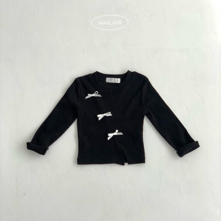 Saint Doll - Korean Children Fashion - #kidsshorts - Diagonal Ribbon Tee - 6