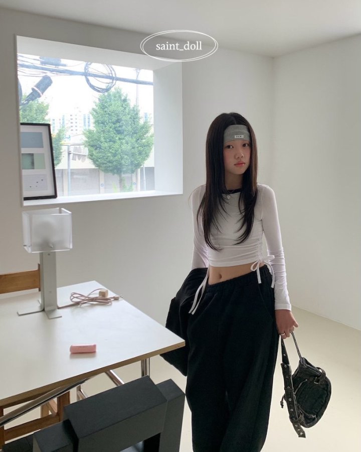 Saint Doll - Korean Children Fashion - #kidsshorts - Label String Tee - 10