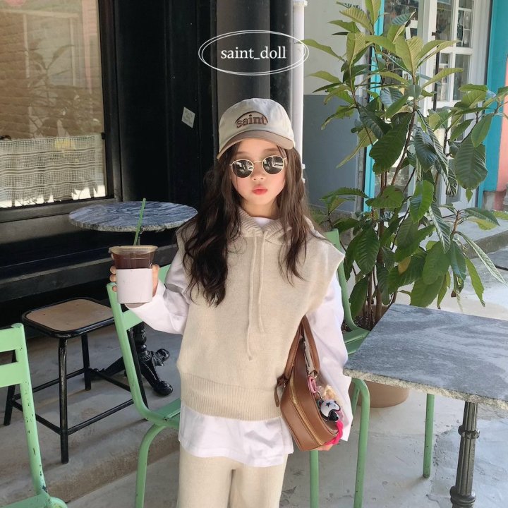 Saint Doll - Korean Children Fashion - #kidsshorts - Hooded Knit Vest - 9
