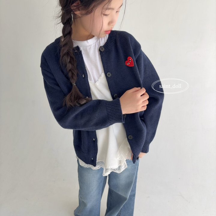 Saint Doll - Korean Children Fashion - #kidsshorts - Heart Cardigan - 8