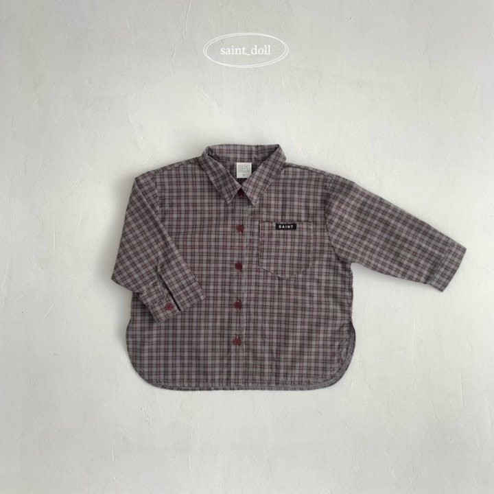 Saint Doll - Korean Children Fashion - #kidsstore - Myu Myu Check Shirt - 3