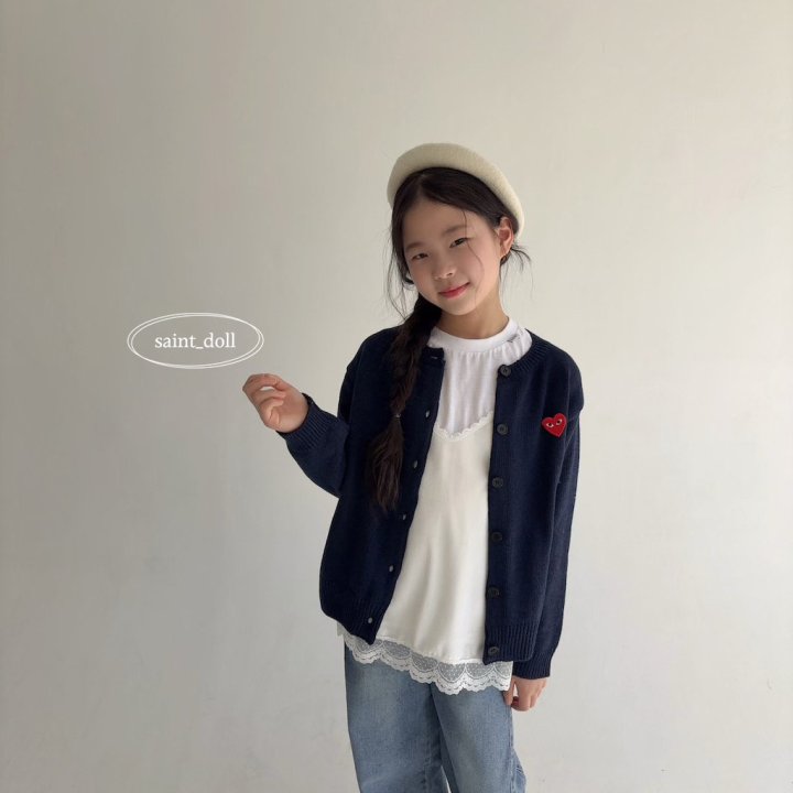 Saint Doll - Korean Children Fashion - #kidsstore - Heart Cardigan - 9