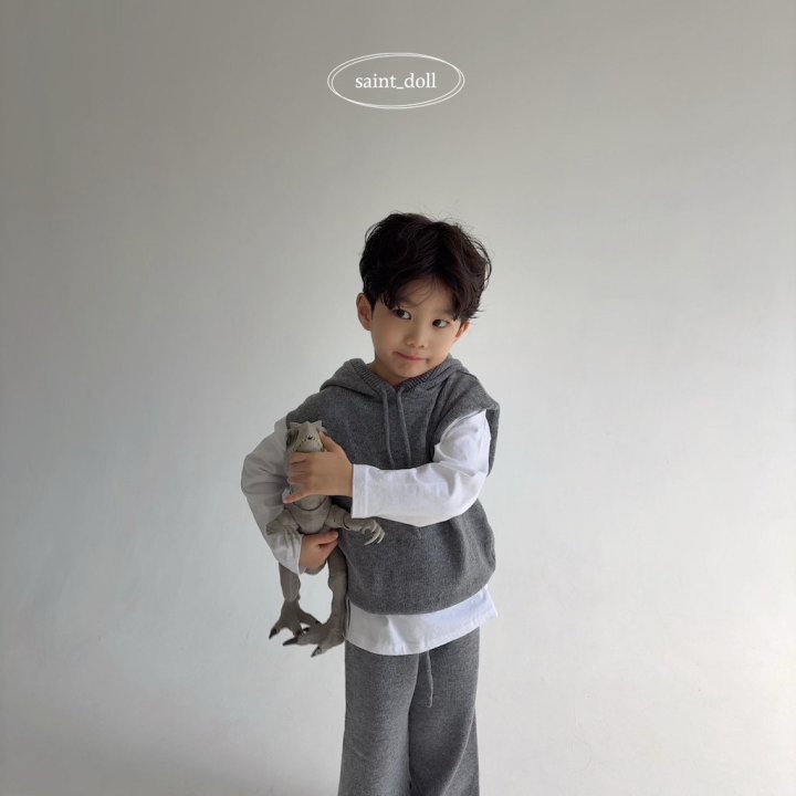 Saint Doll - Korean Children Fashion - #kidzfashiontrend - Hooded Knit Vest - 11